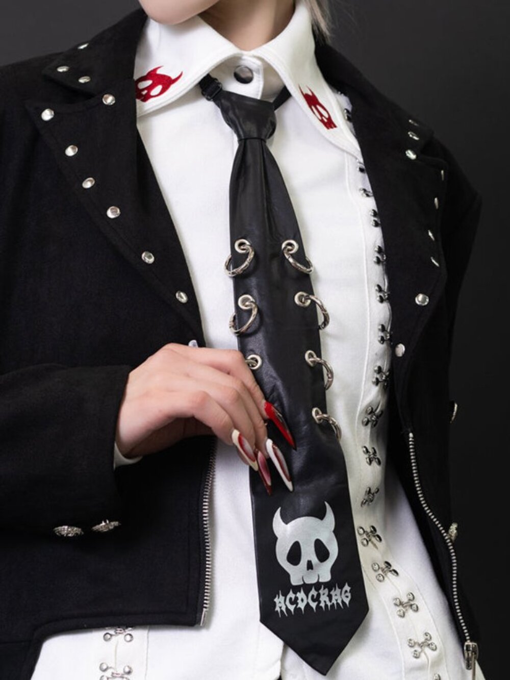 NEW ACDC RAG Zero Dark Goth Punk Neck Tie